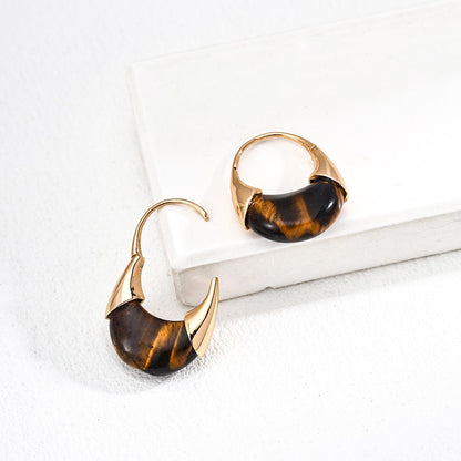 Tiger-Eye Stone Earrings Ⅳ
