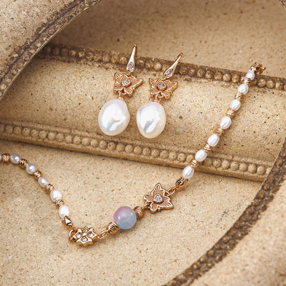 Synthetic Opal＆Pearl Bracelet