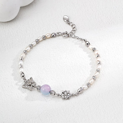 Synthetic Opal＆Pearl Bracelet