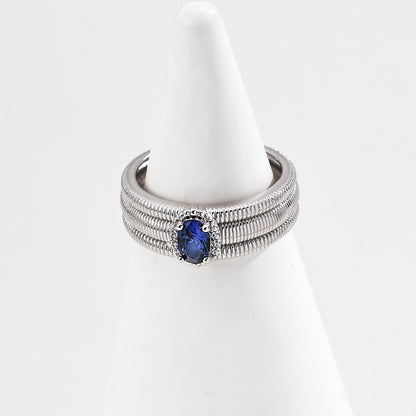Synthetic Zircon Inlaid Ring Ⅰ