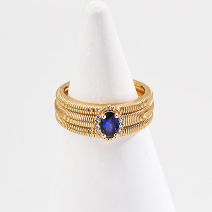 Synthetic Zircon Inlaid Ring Ⅰ
