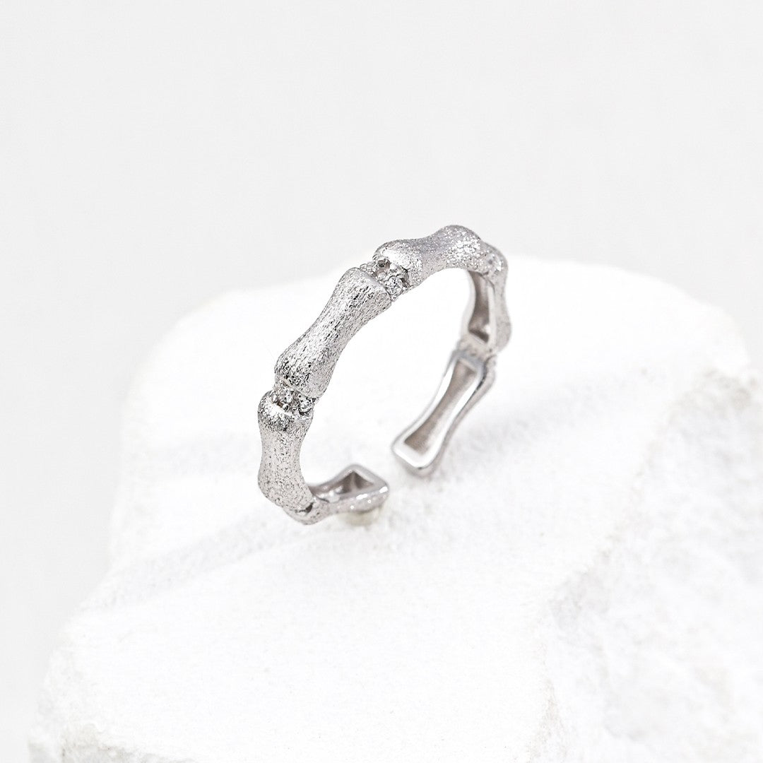 Zircon Inlaid Bamboo Ring
