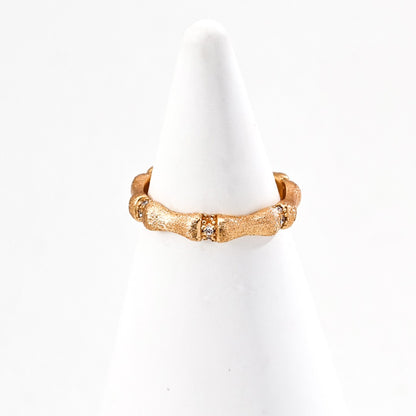 Zircon Inlaid Bamboo Ring
