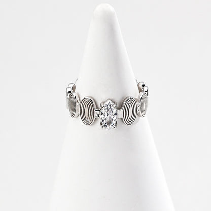 Synthetic Zircon Inlaid Ring Ⅱ