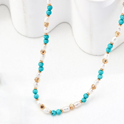 Turquoise＆Pearl Necklace