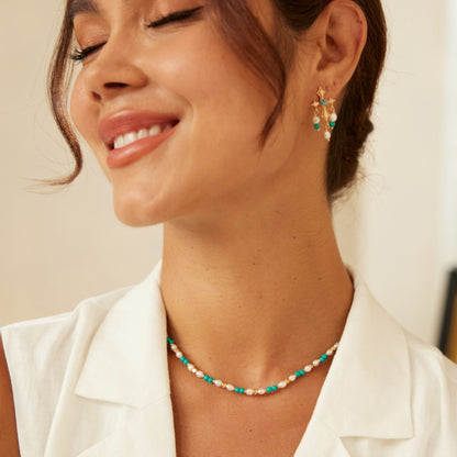 Turquoise＆Pearl Jewelry Set