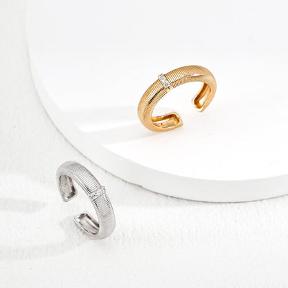 Synthetic Zircon Inlaid Ring Ⅳ