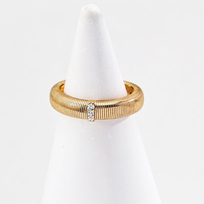 Synthetic Zircon Inlaid Ring Ⅳ