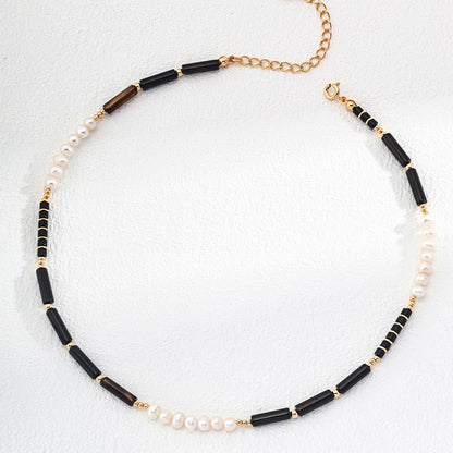 Onyx＆Pearl Necklace