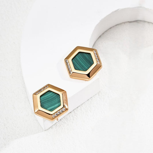 Pendientes de malaquita Ⅴ