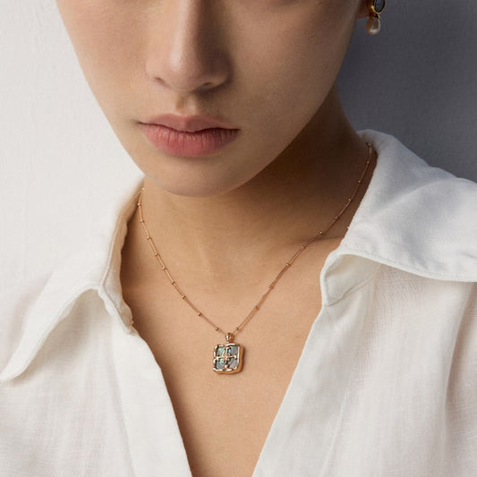 Collar con colgante con incrustaciones de concha III