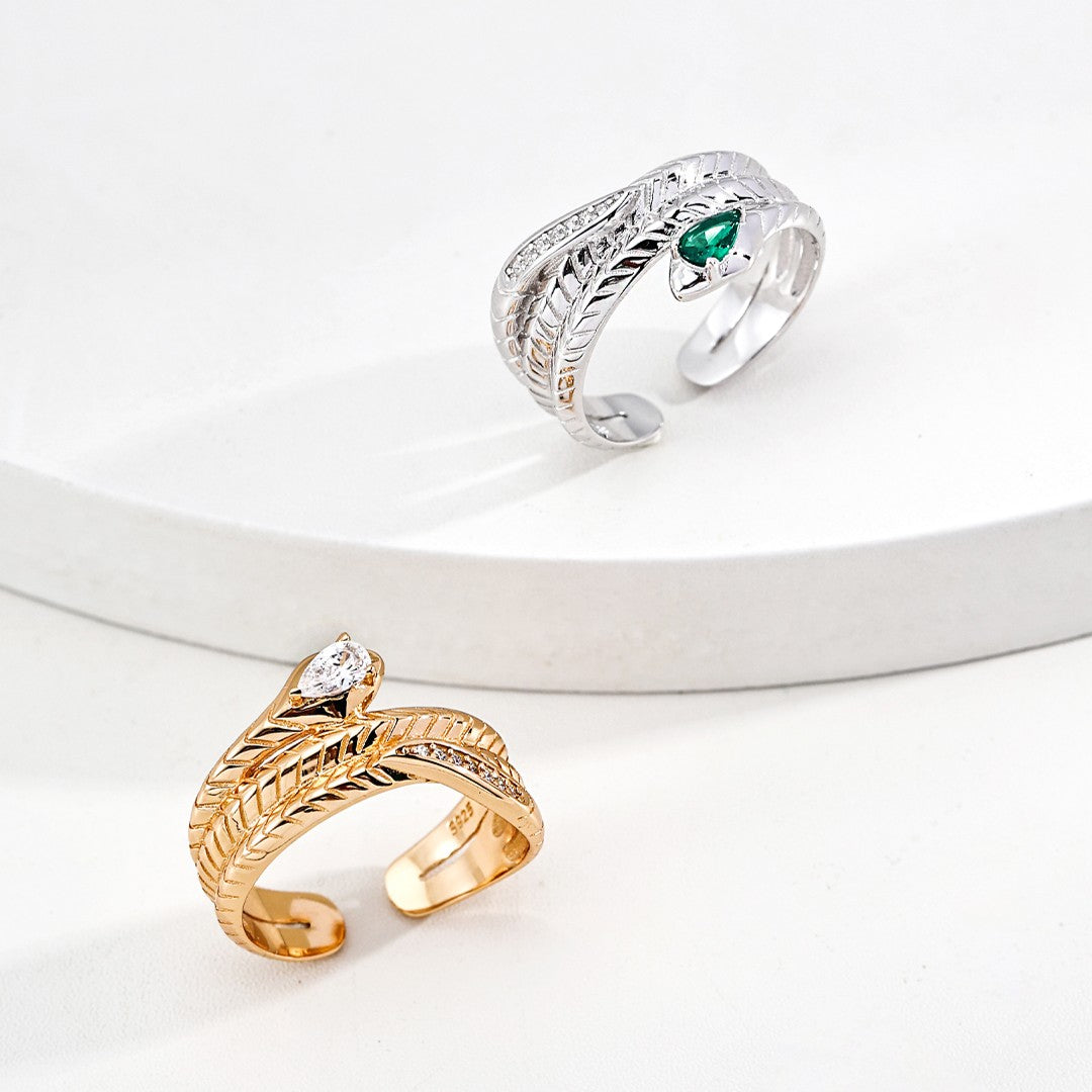 Synthetic Zircon Inlaid Ring Ⅴ