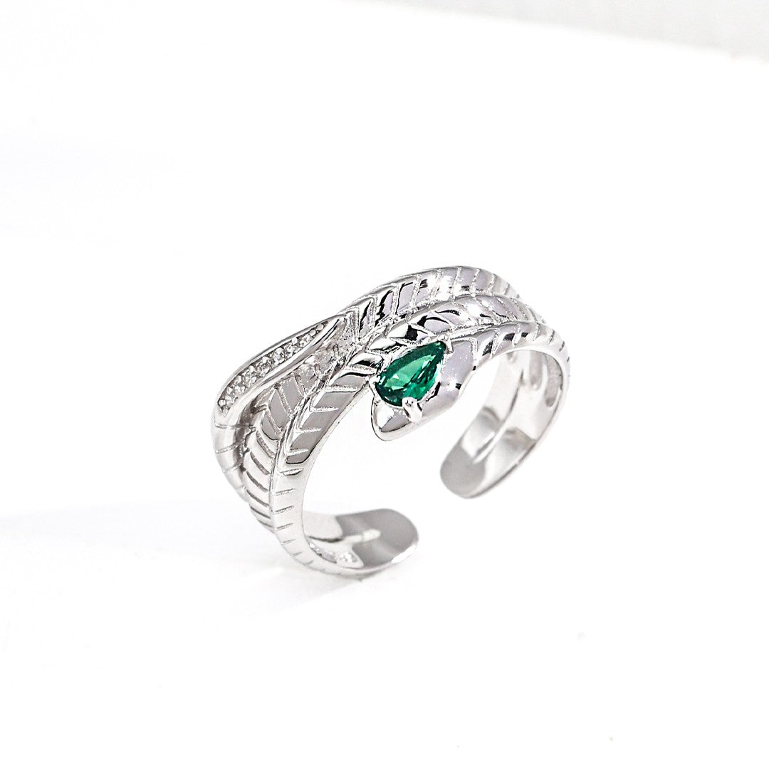 Synthetic Zircon Inlaid Ring Ⅴ