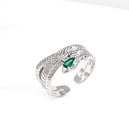 Synthetic Zircon Inlaid Ring Ⅴ