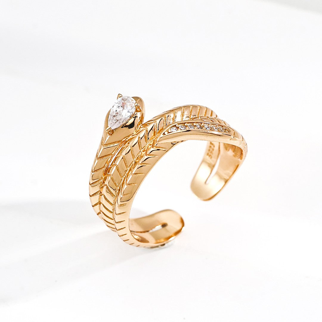 Synthetic Zircon Inlaid Ring Ⅴ