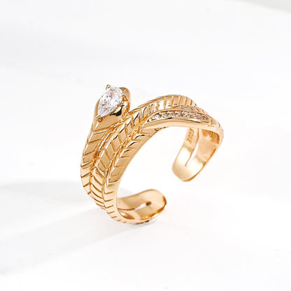 Synthetic Zircon Inlaid Ring Ⅴ