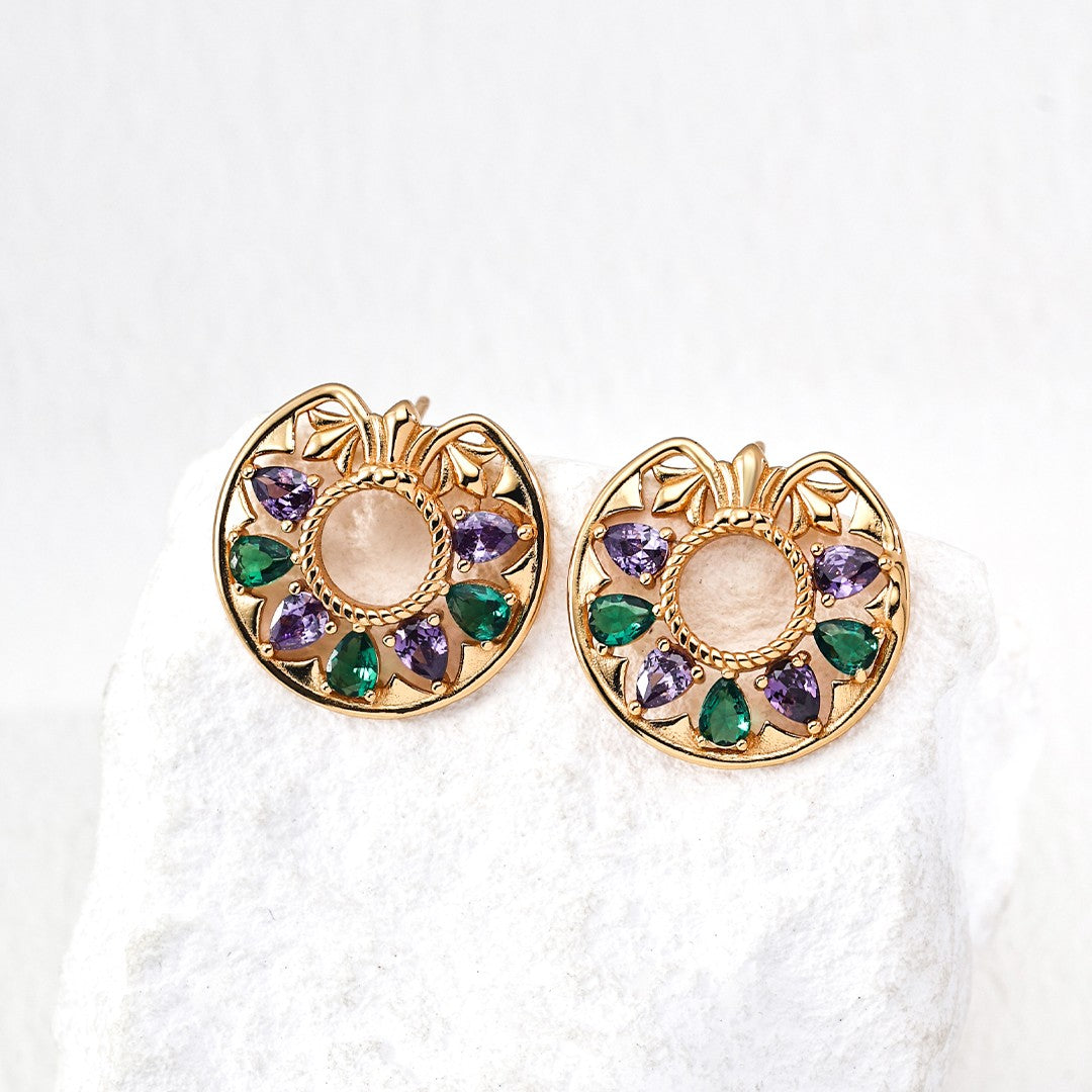 Pendientes de circonitas multicolores Ⅱ