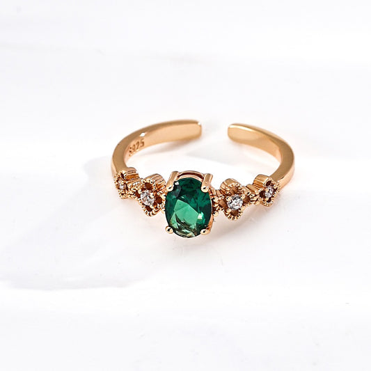 Synthetic Zircon Inlaid Ring Ⅵ