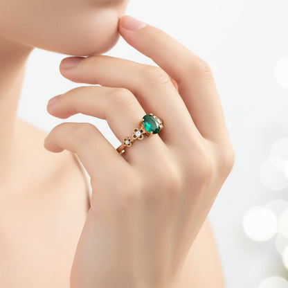 Anillo con incrustaciones de circonita sintética Ⅵ