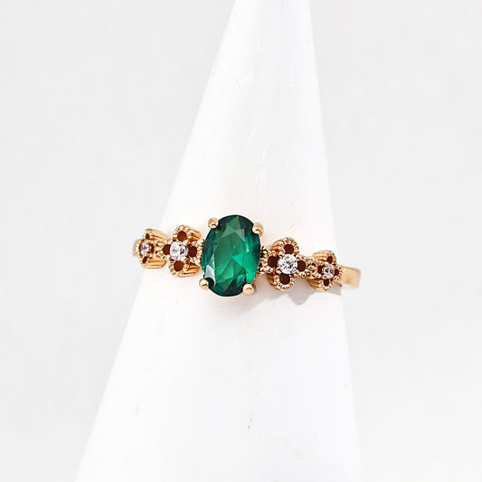 Synthetic Zircon Inlaid Ring Ⅵ