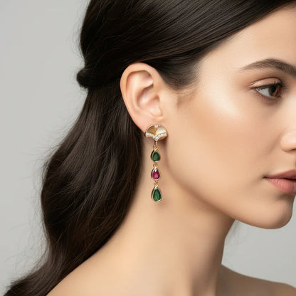 Multicolor Zircon Earrings Ⅳ
