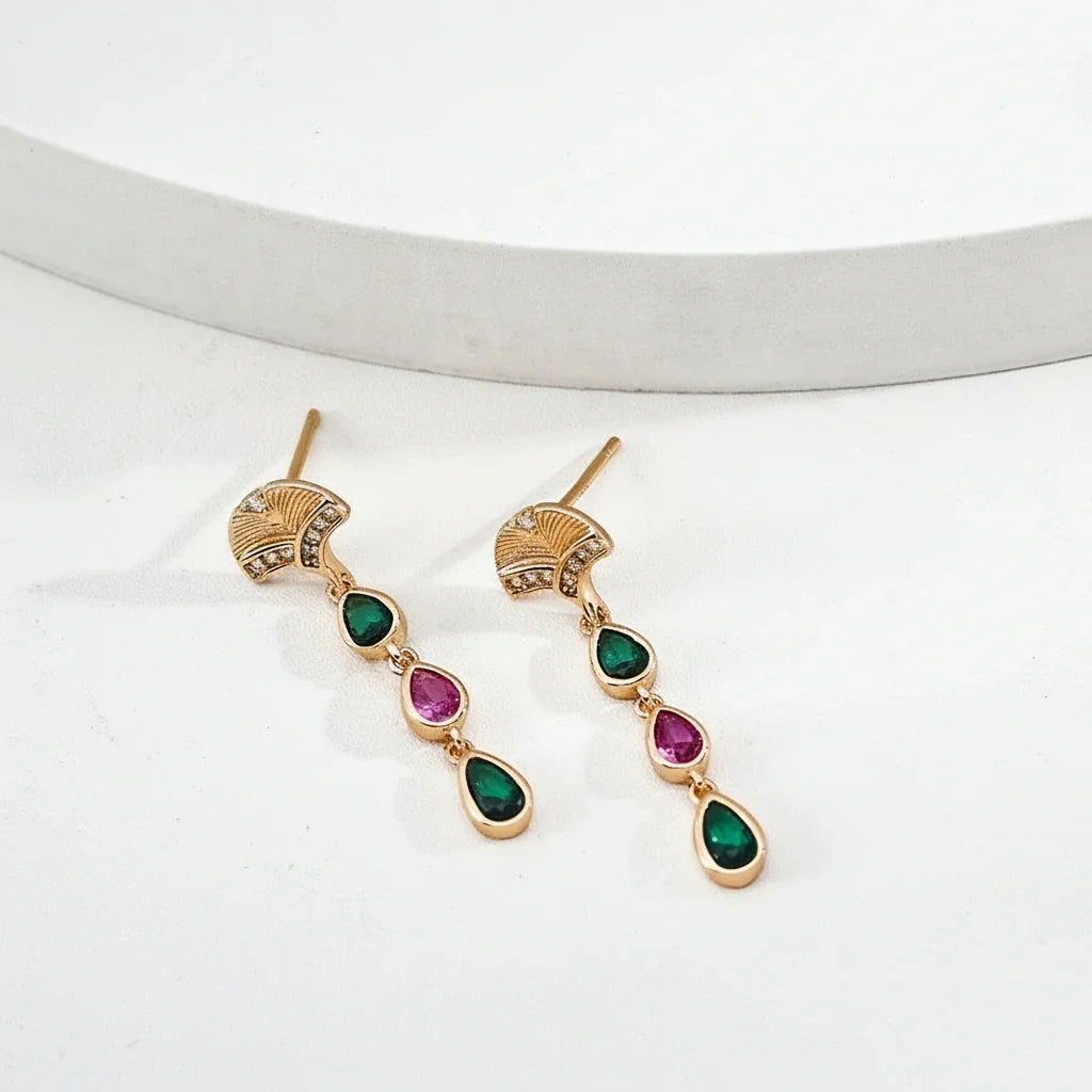 Multicolor Zircon Earrings Ⅳ