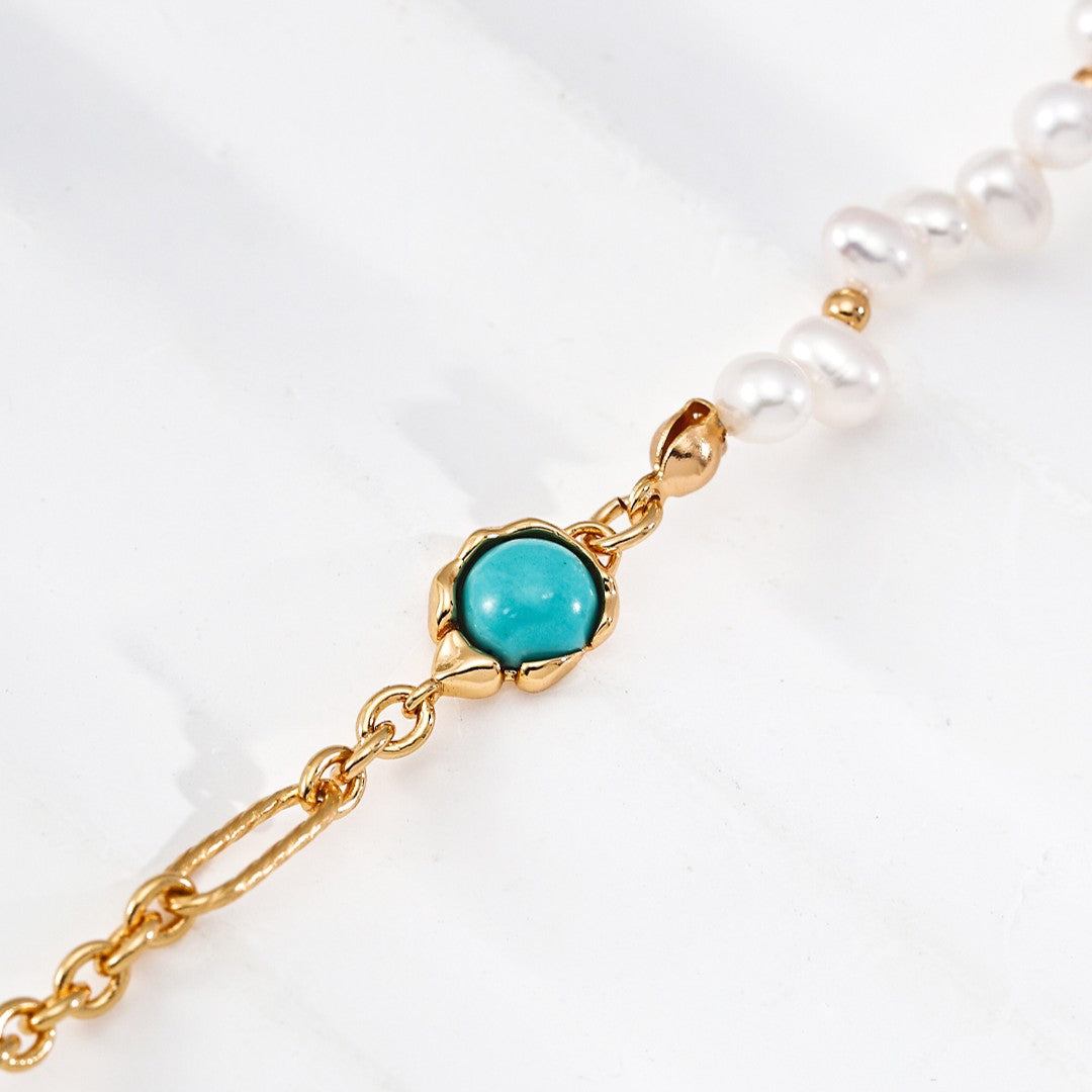 Pearl & Synthetic Turquoise Bracelet