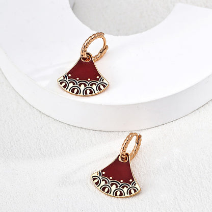 Red Enamel Skirt PendantEarrings