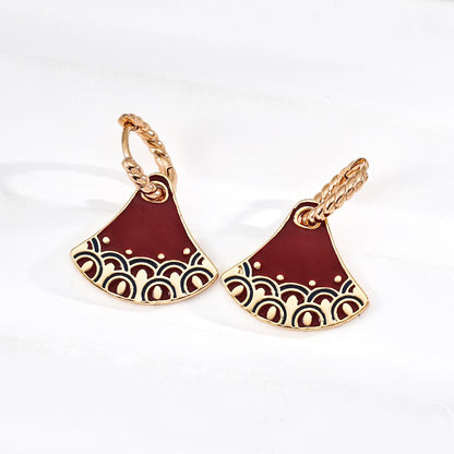 Red Enamel Skirt PendantEarrings