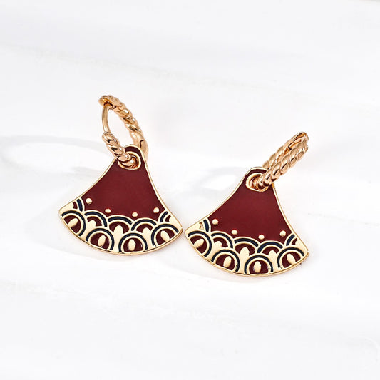 Red Enamel Skirt PendantEarrings