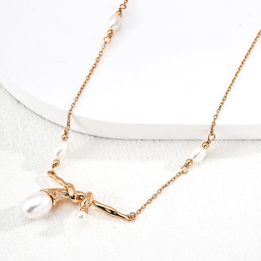 Wrapped Pearl Necklace