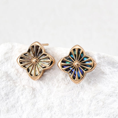 Four-leaf Clover Shell Earrings Ⅰ