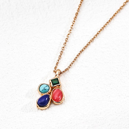 Multi Gemstone Pendant Necklace