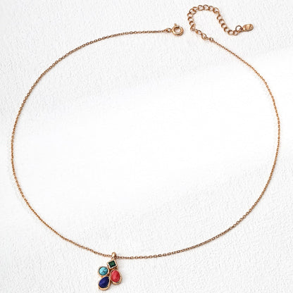 Multi Gemstone Pendant Necklace