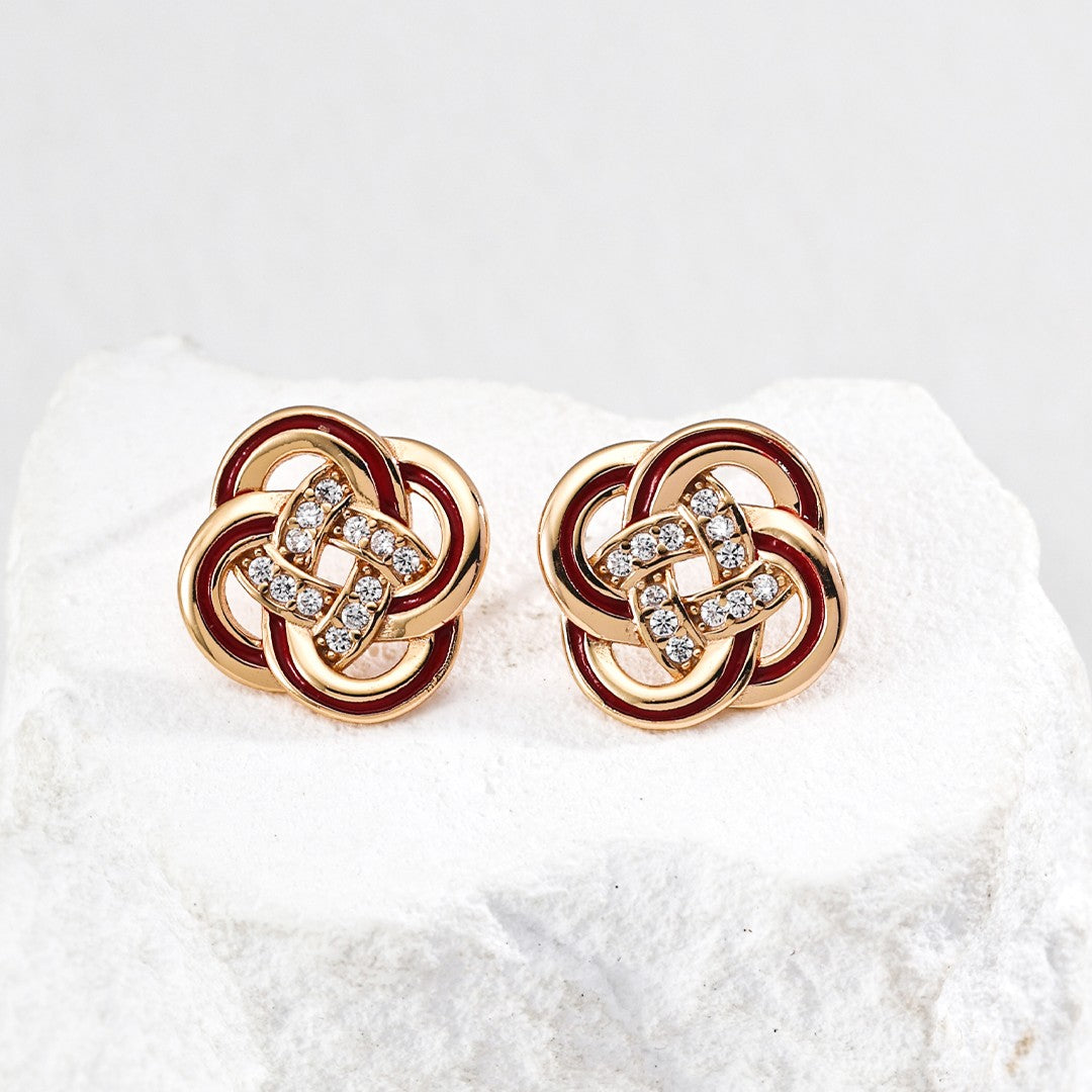 Red Enamel Earrings Ⅳ