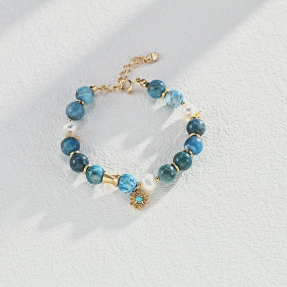 Azurite＆Pearl Bracelet