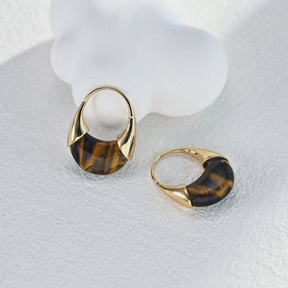 Tiger-Eye Stone Earrings Ⅳ