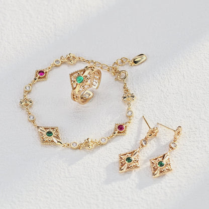 Conjunto de joyas con incrustaciones de circonita