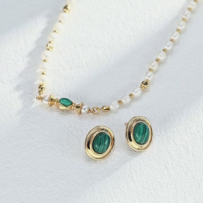Malachite＆Pearl Necklace Ⅰ