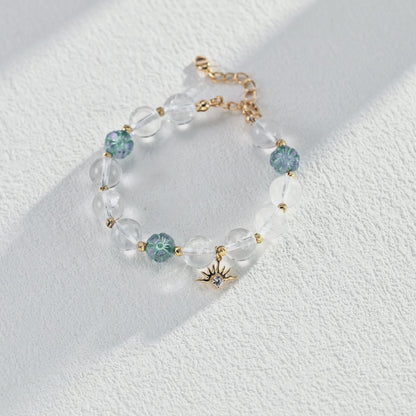 White Crystal＆Colored Glaze Bracelet