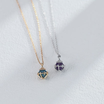 Amethyst/Azurite Pendant Necklace