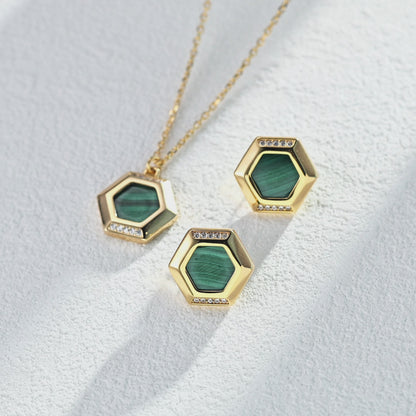 Pendientes de malaquita Ⅴ